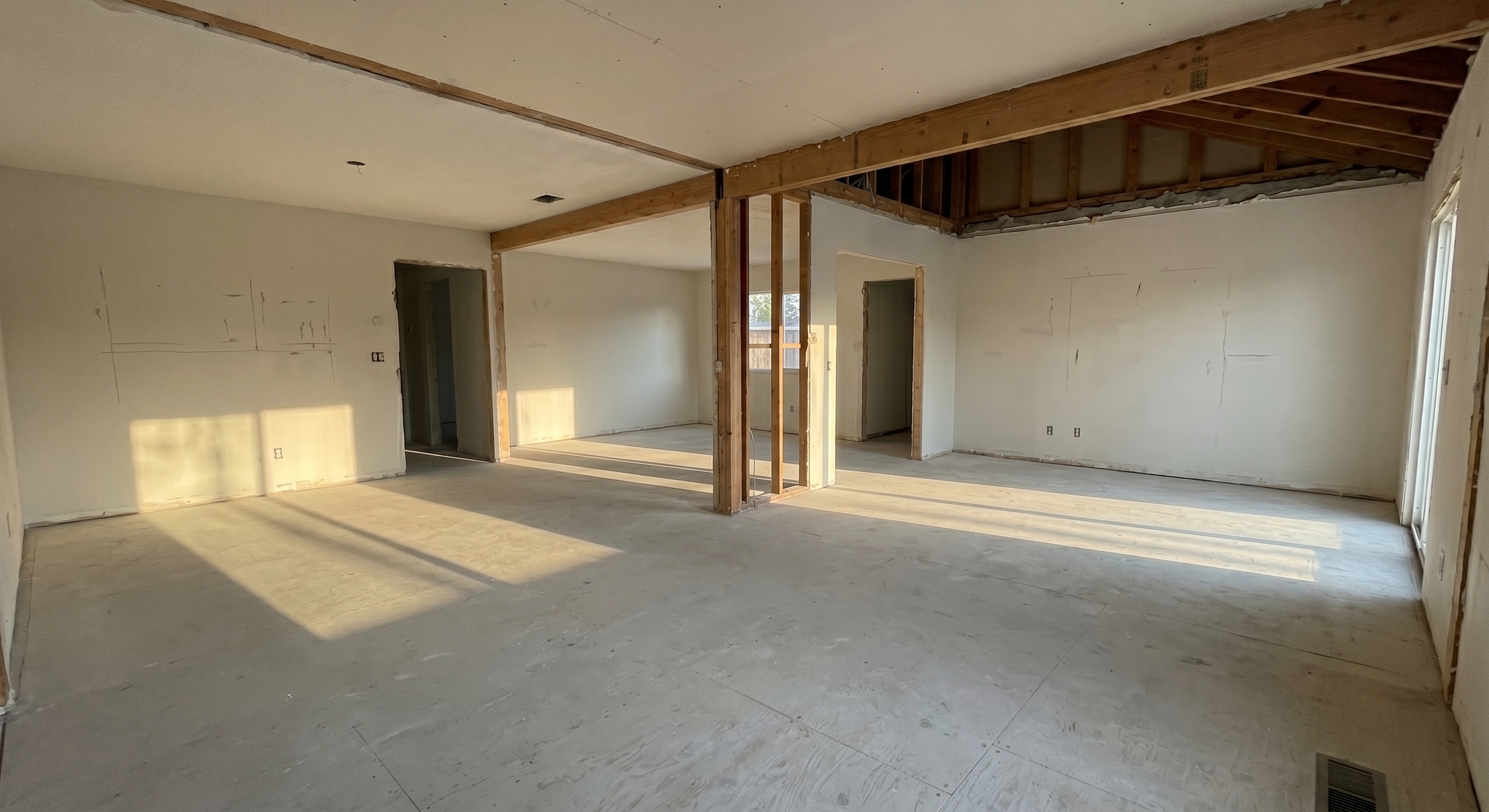 Room after post-construction cleaning