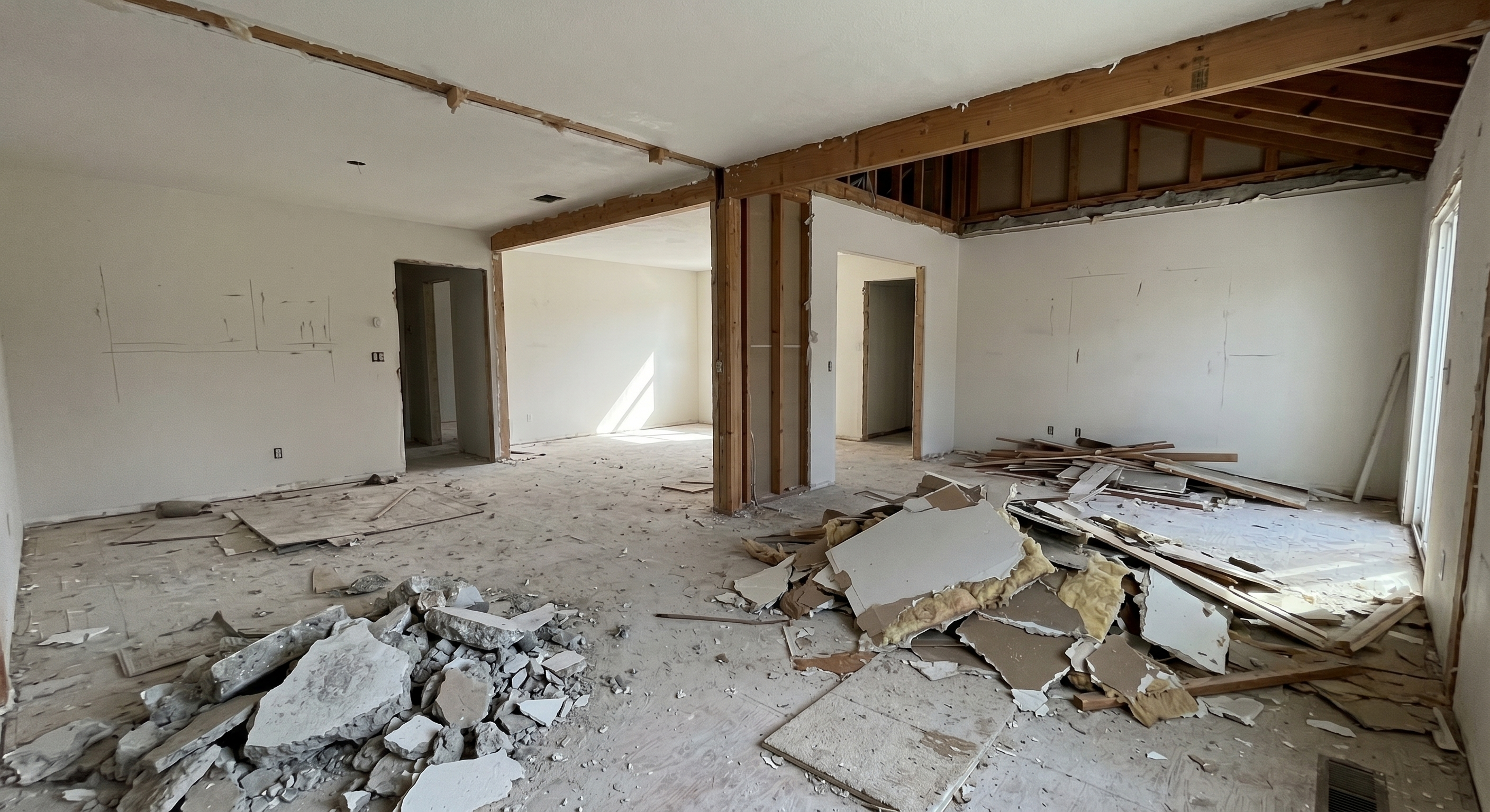 Room before post-construction cleaning